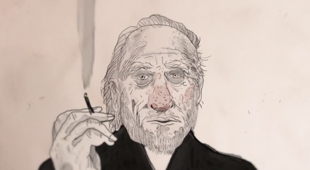 Candid conversations between Charles Bukowski, his wife, and his producer.